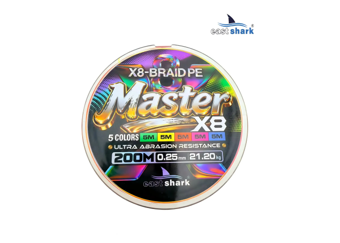 Шнур EastShark Master PE X8 200м 0,20мм #2 multicolor