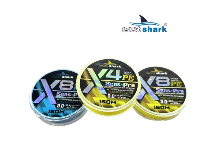 Шнур EastShark Sens-Pro X8 (150м) 0,30мм #4.0 желтый