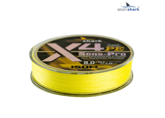 Шнур EastShark Sens-Pro X4 150м 0,20мм #2.0 желтый