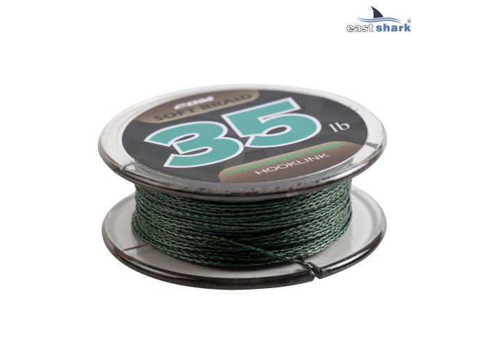 Поводковый материал мягкий Solid green camo 35 lb 20 m