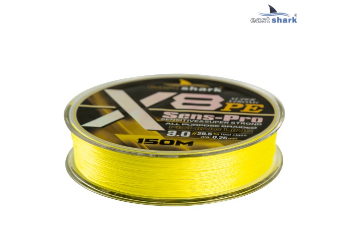 Шнур EastShark Sens-Pro X8 (150м) 0,30мм #4.0 желтый