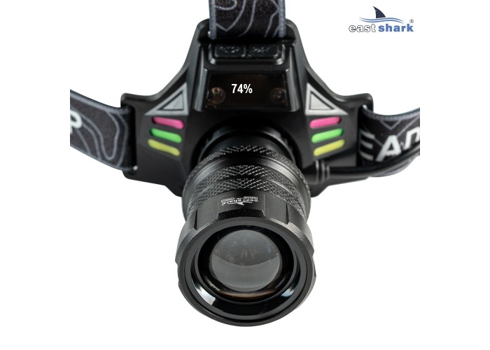 Фонарь налобный EastShark FA-T161 белый/синий свет