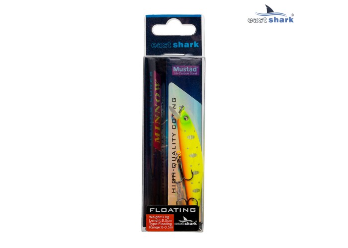 Воблер EastShark M-Small 6.5см. 3.8г. 0-0.5m Floating col.#003
