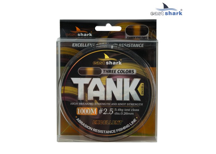 Леска 1000м EastShark TANK three colors 0,26 мм