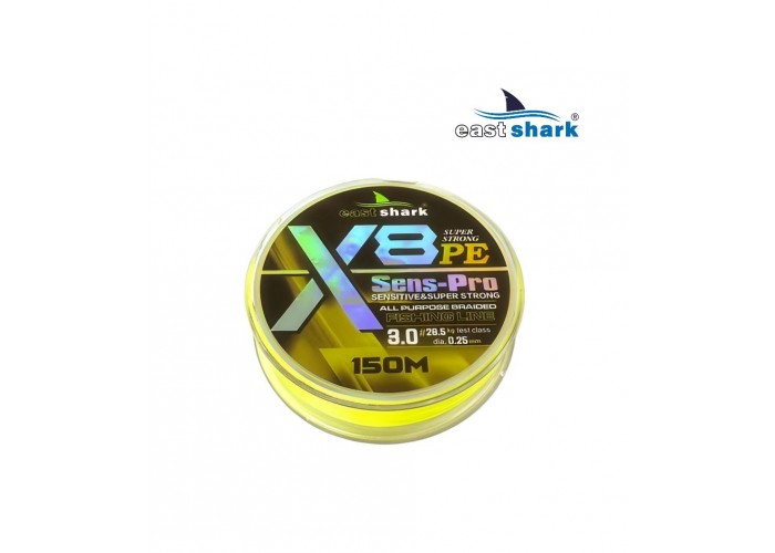 Шнур EastShark Sens-Pro X8 (150м) 0,30мм #4.0 желтый