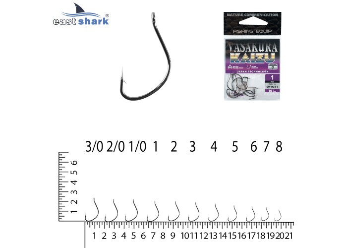 Крючки NEW EastShark Vasakura KAIZU № 2 BL