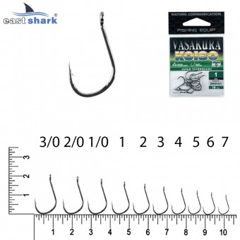 Крючки NEW EastShark Vasakura KOISO № 7 BL