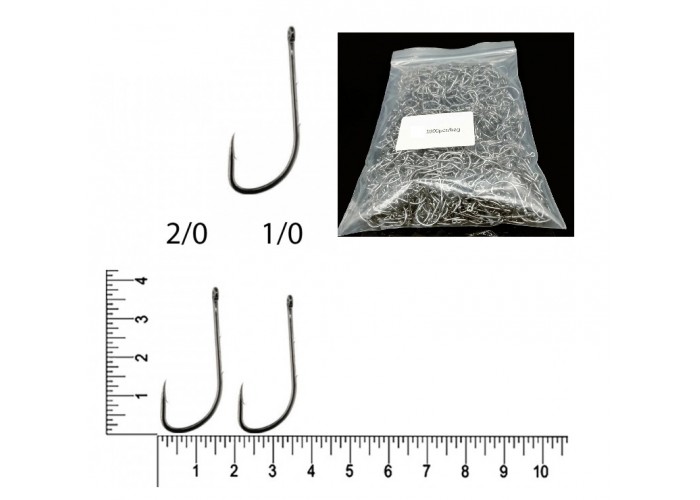 Крючки  Baitholder Black № 1/0 (ТЕХ.уп./1000 шт)