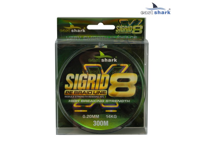 Шнур 300м EastShark SIGRID X8 0,30мм зеленый