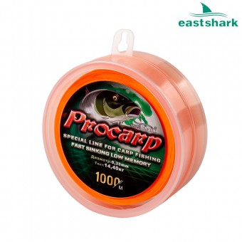 Леска PROCARP 1000м оранжевая 0,25 