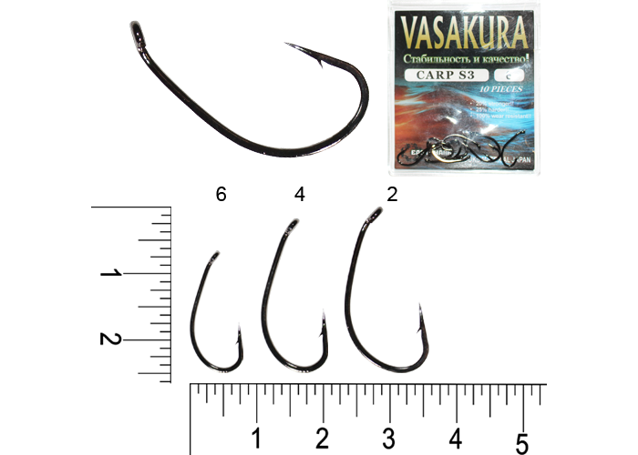 КРЮЧКИ CARP S3 VASAKURA №2 (УП.10ШТ.)