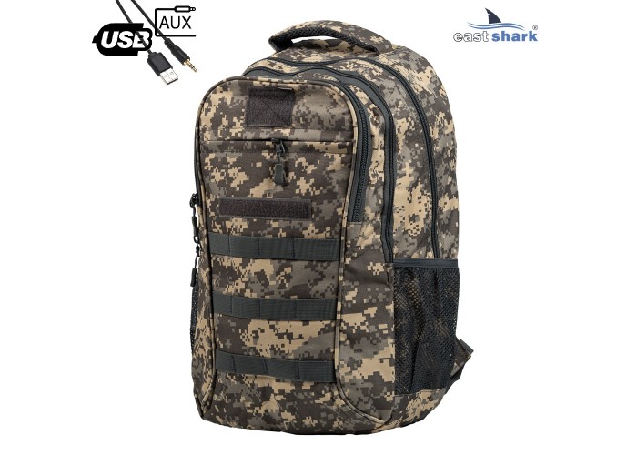 Рюкзак EastShark S-016-2 (USB, AUX) пиксель