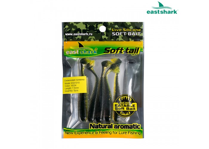 Силиконовая приманка ES31010 75 мм (5 шт/уп) color: K034