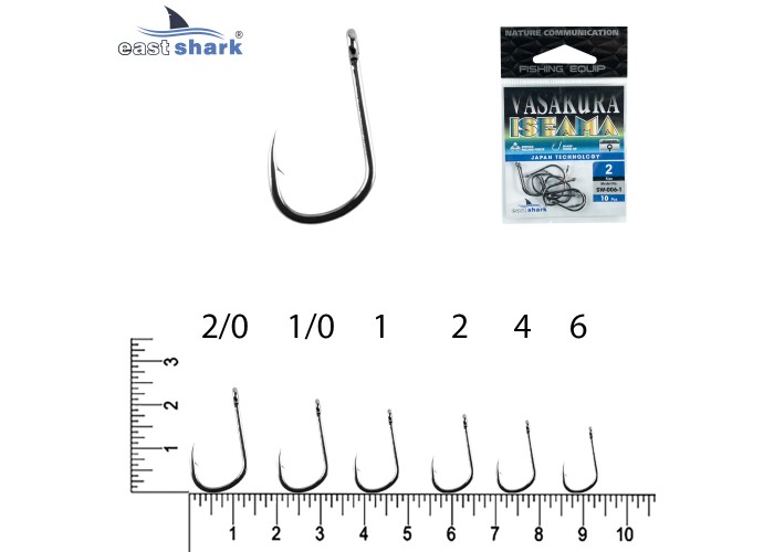 Крючки NEW EastShark Vasakura IISEAMA № 2/0 BL