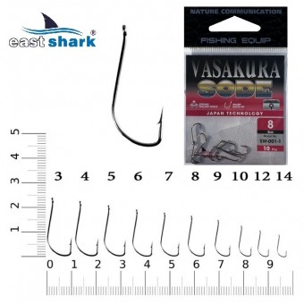 Крючки NEW EastShark Vasakura SODE № 12 BL