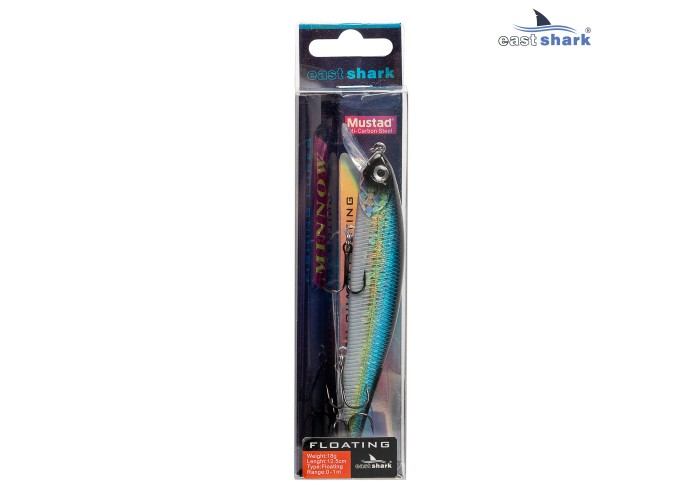 Воблер EastShark Hunt 12.5см. 18г. 0-1m Floating col.#003