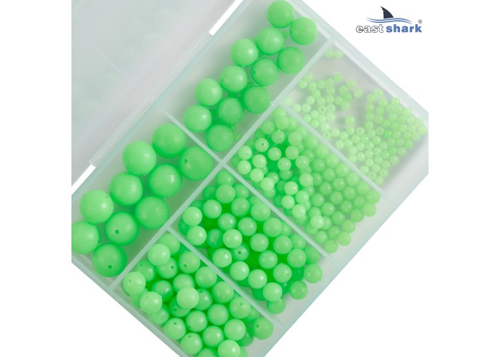 Набор пластиковых бусин XA-9038-B фосфорные зеленые 