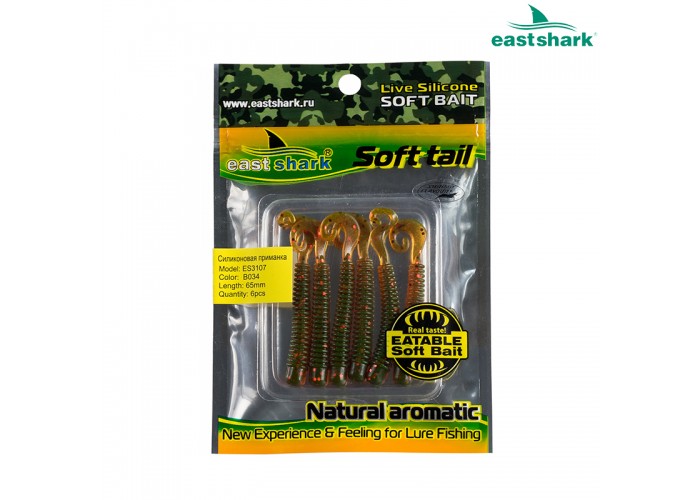 Силиконовая приманка ES3107 65 мм (6 шт/уп) color: B034