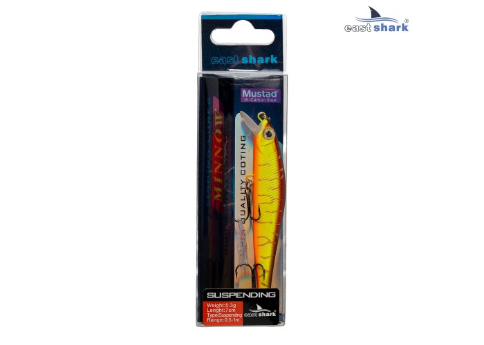 Воблер EastShark Minnow 7см. 5.3г. 0.5-1m Suspending col.#005