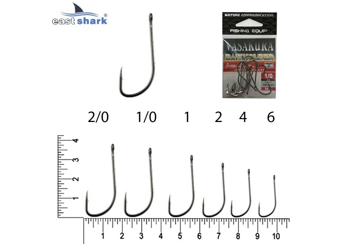 Крючки NEW EastShark Vasakura BAITHOLDER № 2 BL 