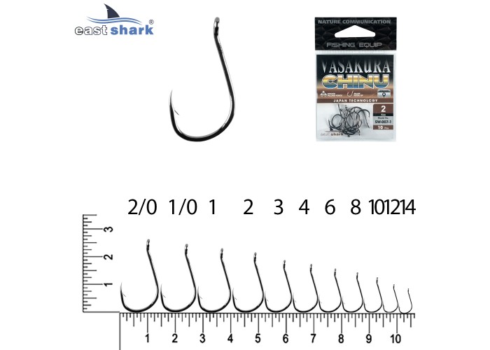 Крючки NEW EastShark Vasakura CHINU № 6 BL