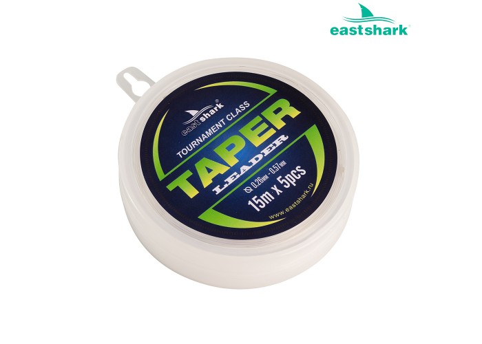 Шок-лидер TAPER LEADER  EastShark 0,57 mm-0.26 mm 15m  (5 шт)