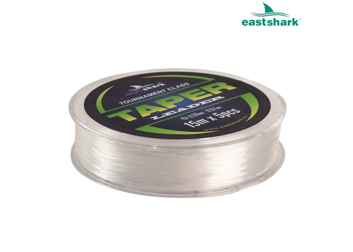Шок-лидер TAPER LEADER  EastShark 0,57 mm-0.26 mm 15m  (5 шт)