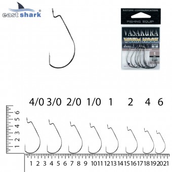 Крючки офсетные NEW EastShark Vasakura 5180  № 1