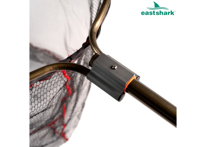 Подсак ES прорезиненный  полукруглый 75*75 см мет. ручка 1,9 м.