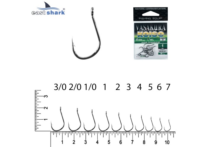 Крючки NEW EastShark Vasakura KOISO № 3 BL