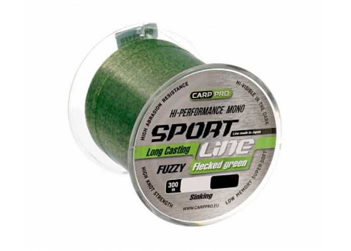 Леска 300м 0,310 мм. CARP PRO Sport Line Flecked Green.